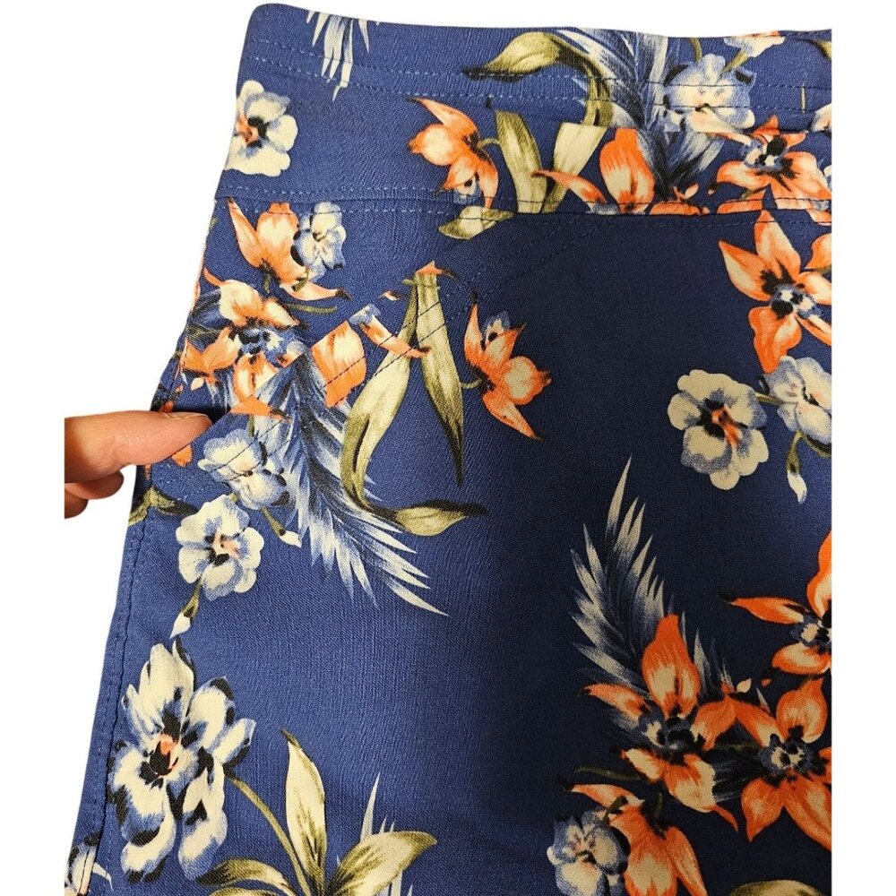 Mario Serrani Womens XL Blue Floral Skort With Built-In Shorts Lightweight & Str - Picture 9 of 9